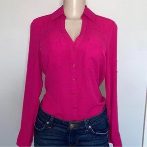 EUC Express Portofino Shirt in gorgeous fuchsia color, Size Small
